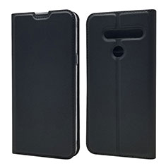 LG G8 ThinQ用手帳型 レザーケース スタンド カバー L01 LG ブラック