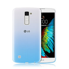 LG K10用極薄ソフトケース グラデーション 勾配色 クリア透明 LG ネイビー