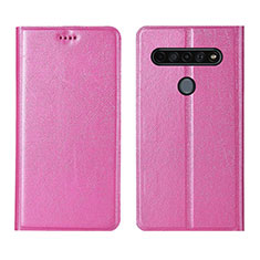 LG K51S用手帳型 レザーケース スタンド カバー LG ピンク