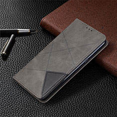 LG K61用手帳型 レザーケース スタンド カバー L02 LG グレー