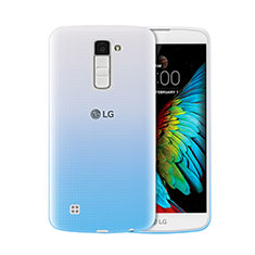 LG K7用極薄ソフトケース グラデーション 勾配色 クリア透明 LG ネイビー