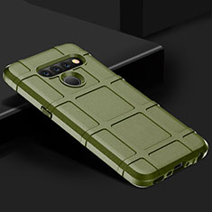 LG V50 ThinQ 5G用360度 フルカバー極薄ソフトケース シリコンケース 耐衝撃 全面保護 バンパー LG グリーン