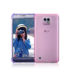 LG X Cam用極薄ソフトケース シリコンケース 耐衝撃 全面保護 クリア透明 LG ピンク