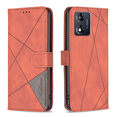 Motorola Moto E13用手帳型 レザーケース スタンド カバー B08F モトローラ オレンジ
