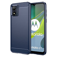 Motorola Moto E13用シリコンケース ソフトタッチラバー ライン カバー MF1 モトローラ ネイビー
