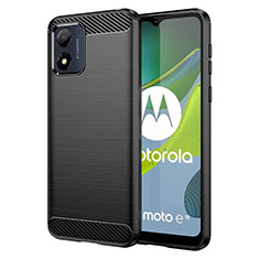 Motorola Moto E13用シリコンケース ソフトタッチラバー ライン カバー MF1 モトローラ ブラック
