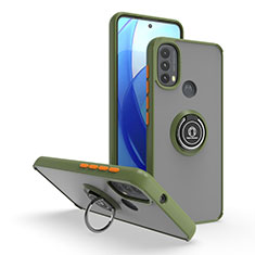 Motorola Moto E30用ハイブリットバンパーケース プラスチック アンド指輪 マグネット式 S04 モトローラ グリーン