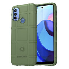 Motorola Moto E40用360度 フルカバー極薄ソフトケース シリコンケース 耐衝撃 全面保護 バンパー モトローラ グリーン