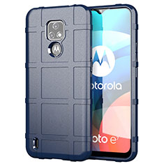 Motorola Moto E7 (2020)用360度 フルカバー極薄ソフトケース シリコンケース 耐衝撃 全面保護 バンパー モトローラ ネイビー