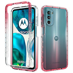 Motorola Moto Edge (2022) 5G用前面と背面 360度 フルカバー 極薄ソフトケース シリコンケース 耐衝撃 全面保護 バンパー 勾配色 透明 モトローラ レッド