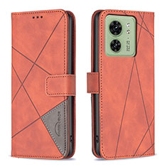 Motorola Moto Edge (2023) 5G用手帳型 レザーケース スタンド カバー B08F モトローラ オレンジ