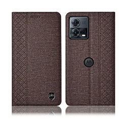 Motorola Moto Edge 30 Fusion 5G用手帳型 布 スタンド H12P モトローラ ブラウン