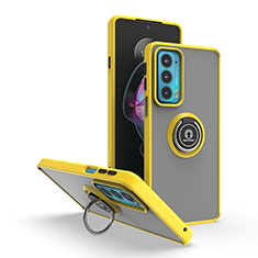 Motorola Moto Edge Lite 5G用ハイブリットバンパーケース プラスチック アンド指輪 マグネット式 S04 モトローラ イエロー