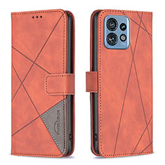 Motorola Moto Edge Plus (2023) 5G用手帳型 レザーケース スタンド カバー B08F モトローラ オレンジ