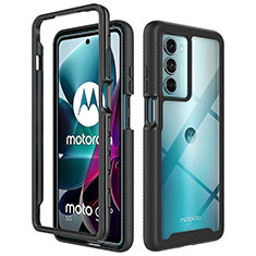 Motorola Moto Edge S30 5G用360度 フルカバー ハイブリットバンパーケース クリア透明 プラスチック カバー モトローラ ブラック