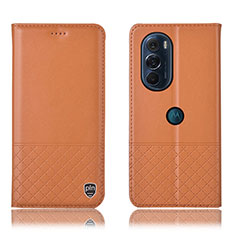 Motorola Moto Edge X30 5G用手帳型 レザーケース スタンド カバー H07P モトローラ オレンジ