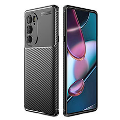 Motorola Moto Edge X30 5G用シリコンケース ソフトタッチラバー ツイル カバー S01 モトローラ ブラック