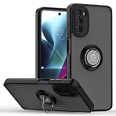 Motorola Moto G 5G (2022)用ハイブリットバンパーケース プラスチック アンド指輪 マグネット式 S04 モトローラ ブラック