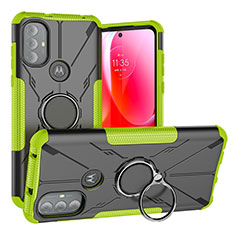 Motorola Moto G Play (2023)用ハイブリットバンパーケース プラスチック アンド指輪 マグネット式 S02 モトローラ グリーン