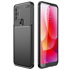 Motorola Moto G Power (2022)用シリコンケース ソフトタッチラバー ツイル カバー モトローラ ブラック