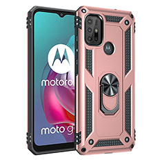 Motorola Moto G10用ハイブリットバンパーケース プラスチック アンド指輪 マグネット式 モトローラ ローズゴールド