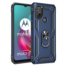 Motorola Moto G10用ハイブリットバンパーケース プラスチック アンド指輪 マグネット式 モトローラ ネイビー