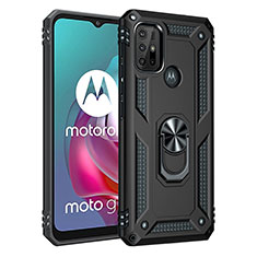 Motorola Moto G10用ハイブリットバンパーケース プラスチック アンド指輪 マグネット式 モトローラ ブラック