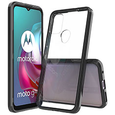 Motorola Moto G10用ハイブリットバンパーケース クリア透明 プラスチック カバー モトローラ ブラック