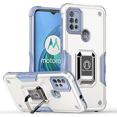 Motorola Moto G10用ハイブリットバンパーケース プラスチック アンド指輪 マグネット式 S05 モトローラ ホワイト