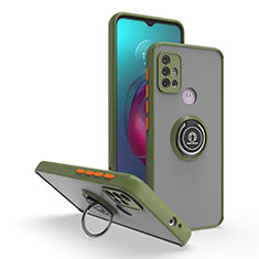 Motorola Moto G10用ハイブリットバンパーケース プラスチック アンド指輪 マグネット式 S04 モトローラ グリーン