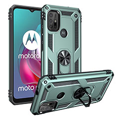 Motorola Moto G10用ハイブリットバンパーケース プラスチック アンド指輪 マグネット式 S01 モトローラ グリーン