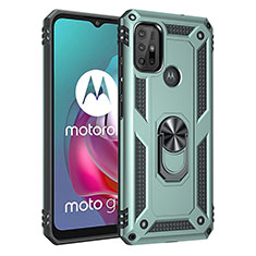 Motorola Moto G10 Power用ハイブリットバンパーケース プラスチック アンド指輪 マグネット式 モトローラ グリーン