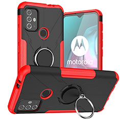 Motorola Moto G10 Power用ハイブリットバンパーケース プラスチック アンド指輪 マグネット式 S02 モトローラ レッド