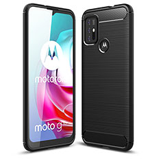 Motorola Moto G10 Power用シリコンケース ソフトタッチラバー ライン カバー モトローラ ブラック