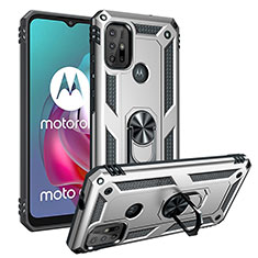 Motorola Moto G20用ハイブリットバンパーケース プラスチック アンド指輪 マグネット式 S01 モトローラ シルバー