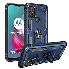 Motorola Moto G20用ハイブリットバンパーケース プラスチック アンド指輪 マグネット式 S01 モトローラ ネイビー