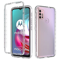 Motorola Moto G20用前面と背面 360度 フルカバー 極薄ソフトケース シリコンケース 耐衝撃 全面保護 バンパー 勾配色 透明 モトローラ クリア