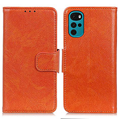 Motorola Moto G22用手帳型 レザーケース スタンド カバー N05P モトローラ オレンジ