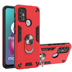 Motorola Moto G30用ハイブリットバンパーケース プラスチック アンド指輪 マグネット式 YB1 モトローラ レッド