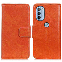 Motorola Moto G31用手帳型 レザーケース スタンド カバー N05P モトローラ オレンジ
