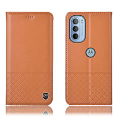 Motorola Moto G31用手帳型 レザーケース スタンド カバー H07P モトローラ オレンジ