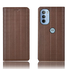 Motorola Moto G31用手帳型 レザーケース スタンド カバー H20P モトローラ ブラウン