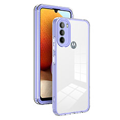 Motorola Moto G31用ハイブリットバンパーケース クリア透明 プラスチック 鏡面 カバー MQ1 モトローラ パープル