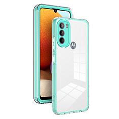 Motorola Moto G31用ハイブリットバンパーケース クリア透明 プラスチック 鏡面 カバー MQ1 モトローラ グリーン
