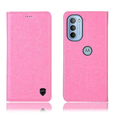 Motorola Moto G41用手帳型 レザーケース スタンド カバー H04P モトローラ ピンク