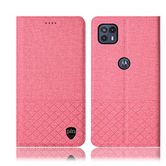 Motorola Moto G50 5G用手帳型 布 スタンド H14P モトローラ ピンク