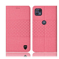 Motorola Moto G50 5G用手帳型 布 スタンド H12P モトローラ ピンク