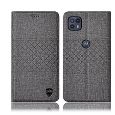 Motorola Moto G50 5G用手帳型 布 スタンド H12P モトローラ グレー