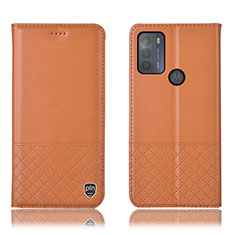 Motorola Moto G50用手帳型 レザーケース スタンド カバー H07P モトローラ オレンジ