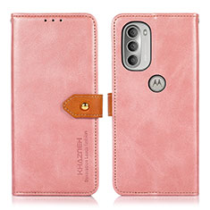 Motorola Moto G51 5G用手帳型 レザーケース スタンド カバー N07P モトローラ ピンク